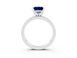 White gold Princess Cut Blue Sapphire Milgrain Pavé Engagement Ring with Four-Prong Setting_15