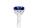 White gold Princess Cut Blue Sapphire Solitaire Engagement Ring with Cathedral Setting and Four-Prong Mount_35