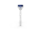 White gold Princess Cut Blue Sapphire Solitaire Engagement Ring with Classic Band and Four-Prong Setting_14