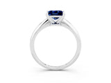 White gold Princess Cut Blue Sapphire Solitaire Engagement Ring with Classic Band and Four-Prong Setting_15