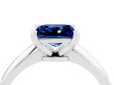White gold Princess Cut Blue Sapphire Solitaire Engagement Ring with Classic Band and Four-Prong Setting_16
