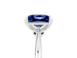 White gold Princess Cut Blue Sapphire Solitaire Engagement Ring with Classic Band and Four-Prong Setting_17