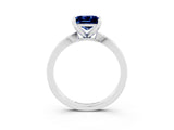 White gold Princess Cut Blue Sapphire Solitaire Engagement Ring with Classic Band and Four-Prong Setting_27
