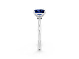 White gold Princess Cut Blue Sapphire Solitaire Engagement Ring with Classic Band and Four-Prong Setting_38