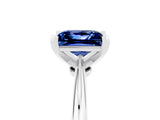 White gold Princess Cut Blue Sapphire Solitaire Engagement Ring with Classic Band and Four-Prong Setting_41