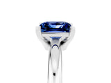 White gold Princess Cut Blue Sapphire Solitaire Engagement Ring with Round Band and Four-Prong Setting_5