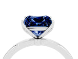White gold Princess Cut Blue Sapphire Solitaire Ring with Thin Band and Prong Setting_16