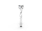 White gold Princess Cut Blue Sapphire   Solitaire Twist Band Prong Setting Ring_14