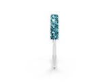 White gold Princess Cut Blue Topaz Channel-Set Eternity Band with Prong Setting_8