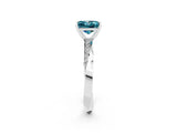 White gold Princess Cut Blue Topaz Engagement Ring with Side Stone Accents and Four-Prong Setting_41