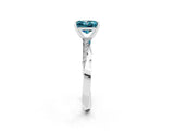 White gold Princess Cut Blue Topaz Engagement Ring with Side Stone Accents and Four-Prong Setting_62