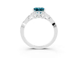 White gold Princess Cut Blue Topaz Solitaire Celtic Knot Ring with Four-Prong Setting_15