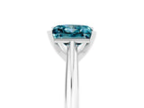 White gold Princess Cut Blue Topaz Solitaire Engagement Ring with Cathedral Setting and Four-Prong Mount_149