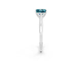 White gold Princess Cut Blue Topaz Solitaire Engagement Ring with Cathedral Setting and Four-Prong Mount_26