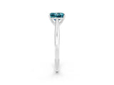 White gold Princess Cut Blue Topaz Solitaire Engagement Ring with Cathedral Setting and Four-Prong Mount_32
