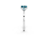 White gold Princess Cut Blue Topaz Solitaire Engagement Ring with Classic Band and Four-Prong Setting_26