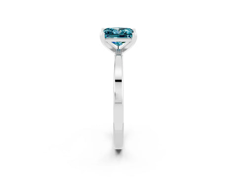 White gold Princess Cut Blue Topaz Solitaire Engagement Ring with Classic Band and Four-Prong Setting_26