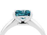 White gold Princess Cut Blue Topaz Solitaire Engagement Ring with Classic Band and Four-Prong Setting_40