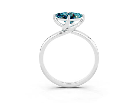 White gold Princess Cut Blue Topaz Solitaire Engagement Ring with Four-Prong Setting and Classic Band_15