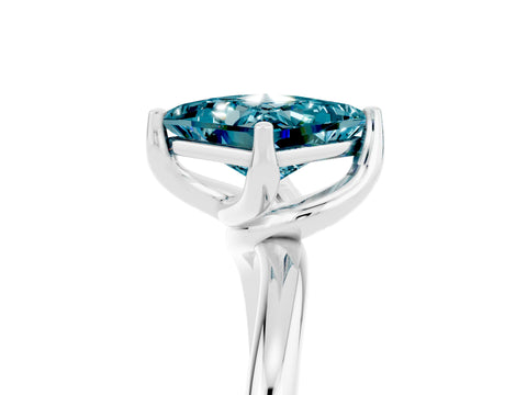 White gold Princess Cut Blue Topaz Solitaire Engagement Ring with Four-Prong Setting and Classic Band_17