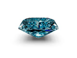 White gold Princess Cut Blue Topaz Solitaire Ring with Crossover Gallery and Round  Pavé Band_14