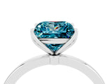 White gold Princess Cut Blue Topaz Solitaire Ring with Thin Band and Prong Setting_16
