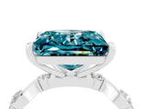 White gold Princess Cut Blue Topaz Solitaire Twisted Band with Round  Accents and Prong Setting_16