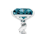 White gold Princess Cut Blue Topaz Solitaire Twisted Band with Round  Accents and Prong Setting_17