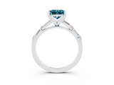 White gold Princess Cut Blue Topaz Solitaire with Side Baguettes and Channel Set Band_3