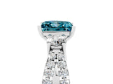 White gold Princess Cut Blue Topaz Three-Stone Ring with Pavé Split Shank and Four-Prong Setting_5