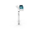 White gold Princess Cut Blue Topaz Two-Stone Open Band Ring with Four-Prong Setting_8