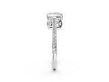 White gold Princess Cut Cathedral Pave Diamond Engagement Ring with Six-Prong Setting_52