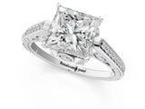 White gold Princess Cut Cathedral Pave Diamond Engagement Ring with Six-Prong Setting_55