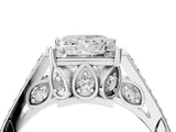 White gold Princess Cut Cathedral Pave Diamond Engagement Ring with Six-Prong Setting_58