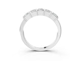 White gold Princess Cut Channel Set Diamond Band with Bar Prong Setting_78