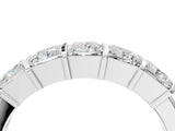 White gold Princess Cut Channel Set Diamond Band with Bar Prong Setting_79