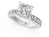 White gold Princess Cut Channel Set Diamond Engagement Ring with Four-Prong Setting_257