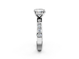 White gold Princess Cut Channel Set Diamond Engagement Ring with Four-Prong Setting_258