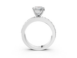 White gold Princess Cut Channel Set Diamond Engagement Ring with Four-Prong Setting_259