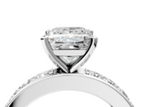 White gold Princess Cut Channel Set Diamond Engagement Ring with Four-Prong Setting_294