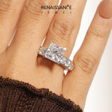 White gold Princess Cut Channel Set Diamond Engagement Ring with Four-Prong Setting_313