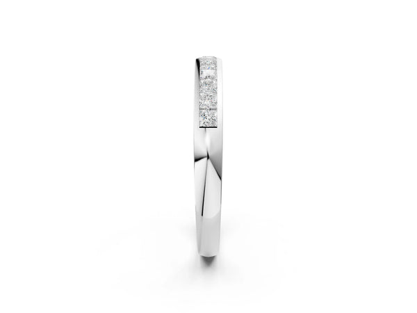 White gold Princess Cut Channel Set Diamond Eternity Band