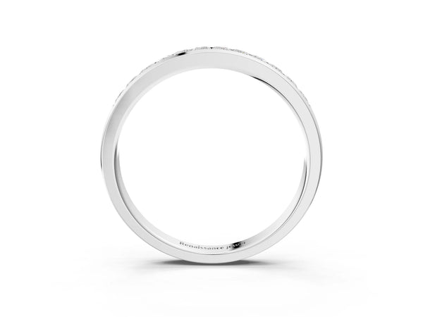 White gold Princess Cut Channel Set Diamond Eternity Band