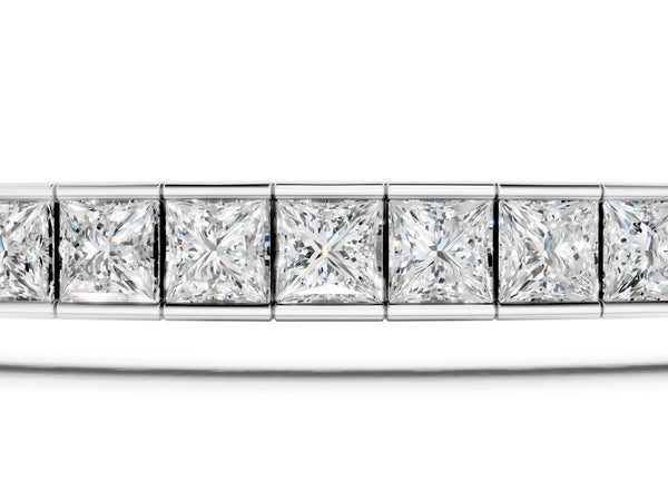 Silver Princess Cut Channel Set Diamond Tennis Bracelet
