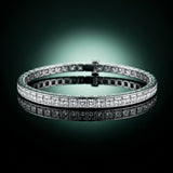 White gold Princess Cut Channel Set Diamond Tennis Bracelet_17