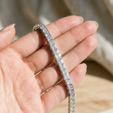 White gold Princess Cut Channel Set Diamond Tennis Bracelet_6