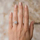 White gold Princess Cut Channel Set Solitaire Engagement Ring with Four-Prong Setting_13