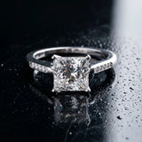 White gold Princess Cut Channel Set Solitaire Engagement Ring with Four-Prong Setting_16