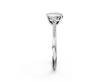 White gold Princess Cut Channel Set Solitaire Engagement Ring with Four-Prong Setting_236