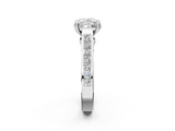 White gold Princess Cut Channel Set Solitaire Engagement Ring with Prong Setting_72